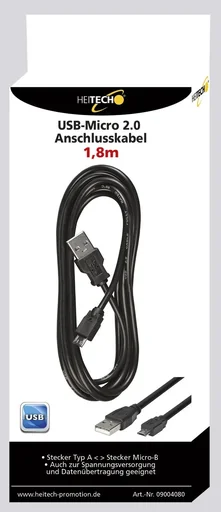 "USB-Micro Anschlusskabel, 1,80m image"