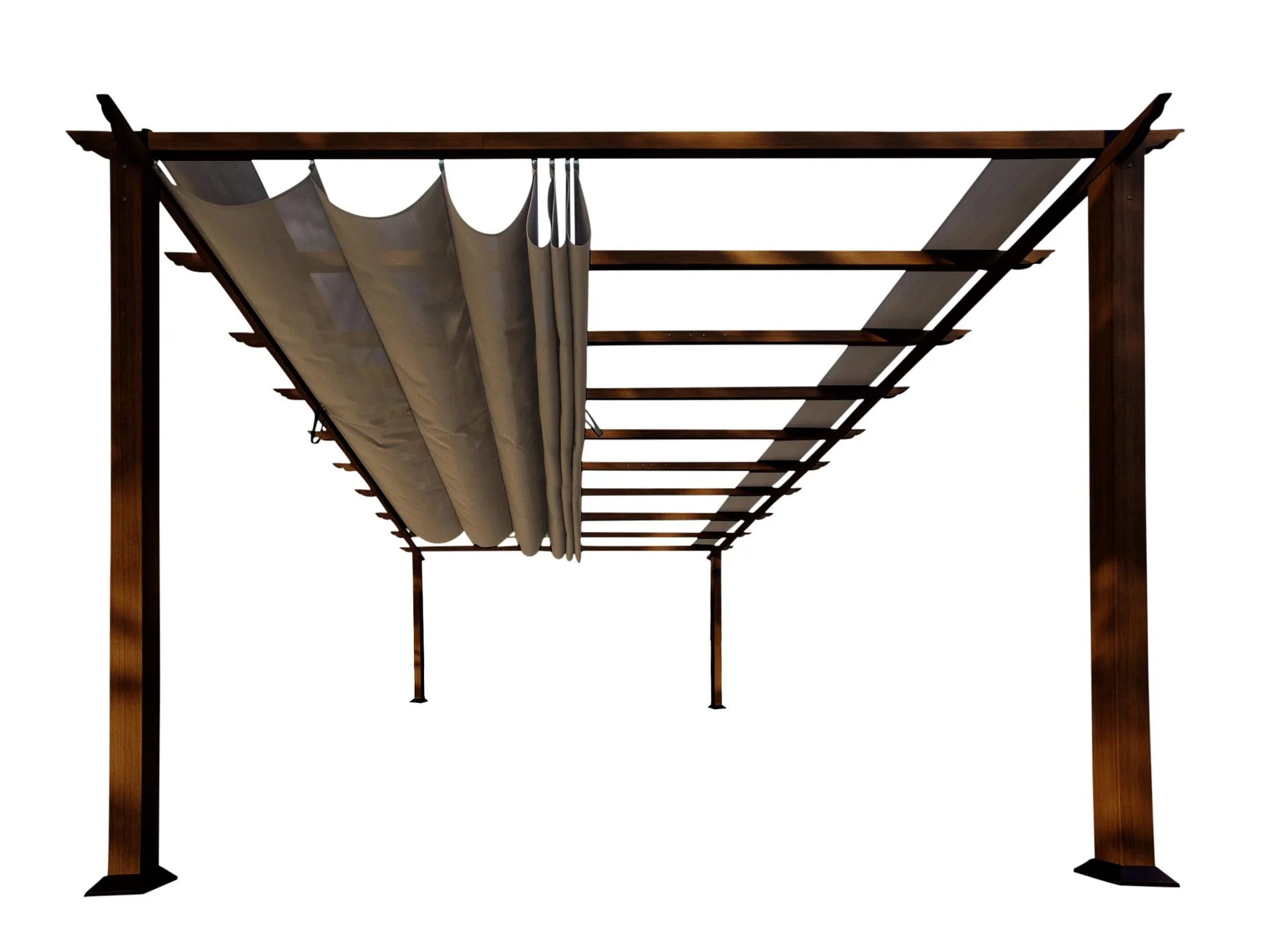 "Paragon Outdoor Outdoor-Pavillon „Florenz“ Dunkelbraun - mit verstellbarem Sonnensegel image"