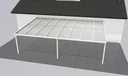 Terrassendach Premium, weiß, 8125 x 5060 mm - Acryl Stegplatten 16mm, klar