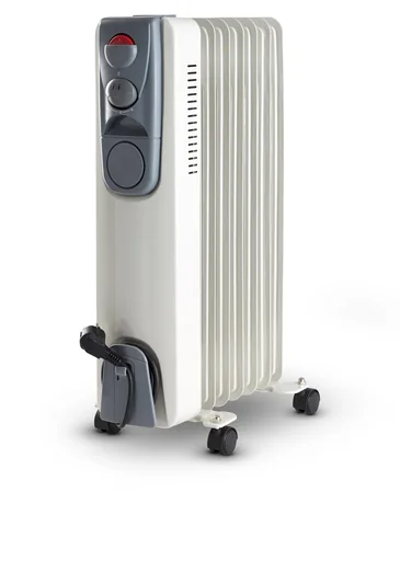 Ölheizkörper mit 7 Rippen 1500 W, weiß