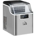 Eiswürfelbereiter 20 kg/24h 2.3 l Eiswürfelbereiter mit 3.2 l Wassertank Display Edelstahl silber 25,2 x 36 x 37,1 cm