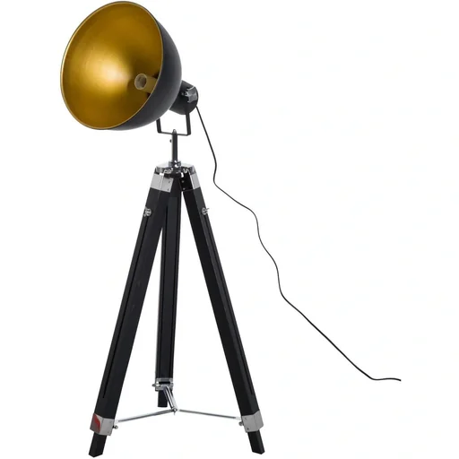 "Stehlampe Dreibein Stehleuchte höhenverstellbar 108-152cm E27 Industrial Schwarz image"