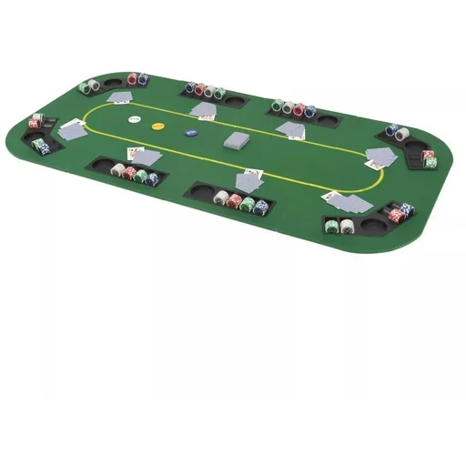 "Pokertischplatte für 8 Spieler 4-fach klappbar grün image"