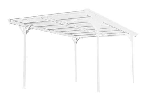 "Carport Flachdach 15 m² Weiß image"
