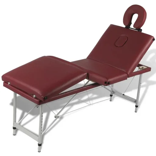 "Zusammenklappbare Massageliege mit Aluminiumrahmen (vierteilig / rot) image"