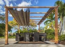 Outdoor-Pavillon „Florida“, Holzoptik - verstellbares Sonnensegel