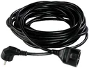 Verlängerungskabel 10m schwarz, mit Winkelstecker, PVC, für Innen