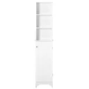 Badezimmerschrank mit höhenverstellbarem Regal Badmöbel mit Lamellentür Badezimmer-Hochschrank MDF Spanplatte Weiß 34 x
