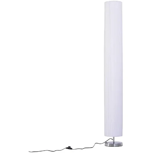"Stehlampe Standleuchte Stehleuchte Edelstahlboden Textillampenschirm 40W rund weiß ?20 x 160 cm image"