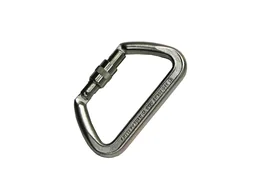 Steel locking carabiner, breaking load 50 kilonewtons (5100 kg)