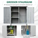 Gartenschrank Holz Geräteschrank mit 2 Tür Geräteschuppen mit Asphaltdach Grau 110 x 55 x117 cm