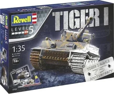 "Geschenkset Tiger I Ausf.E 75th Anniversary im Maßstab 1/35 - 335 Einzelteile image"