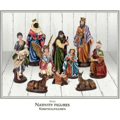 "Krippenfiguren - Weihnachtsfiguren für die Krippe - Set mit 10 Stück - 8 bis 20 cm image"