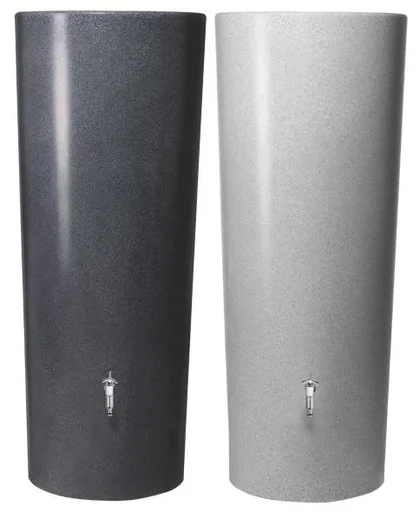 "2 in 1 Regentonne "Stone" - 350 L, silver image"