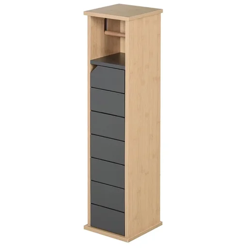 "Badezimmerschrank Badschrank Bambus Grau image"