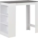 Bartisch mit Ablage 110x50x103 cm weiß