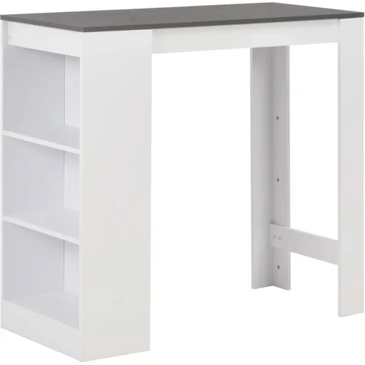 "Bartisch mit Ablage 110x50x103 cm weiß image"