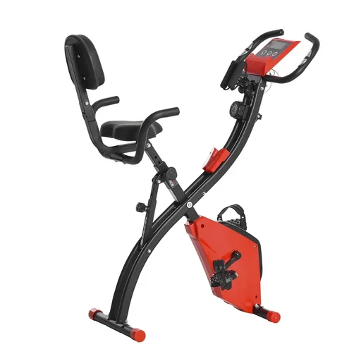 "Heimtrainer 2-in-1 Fahrradtrainer LCD-Display klappbarer Hometrainer Trimmrad mit 8 stufig einstellbarem Magnetwiderstan image"