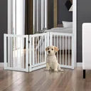 Absperrgitter für Hunde Schutzgitter Hundegitter Türschutzgitter Weiß 155 x 1,5 x 76 cm