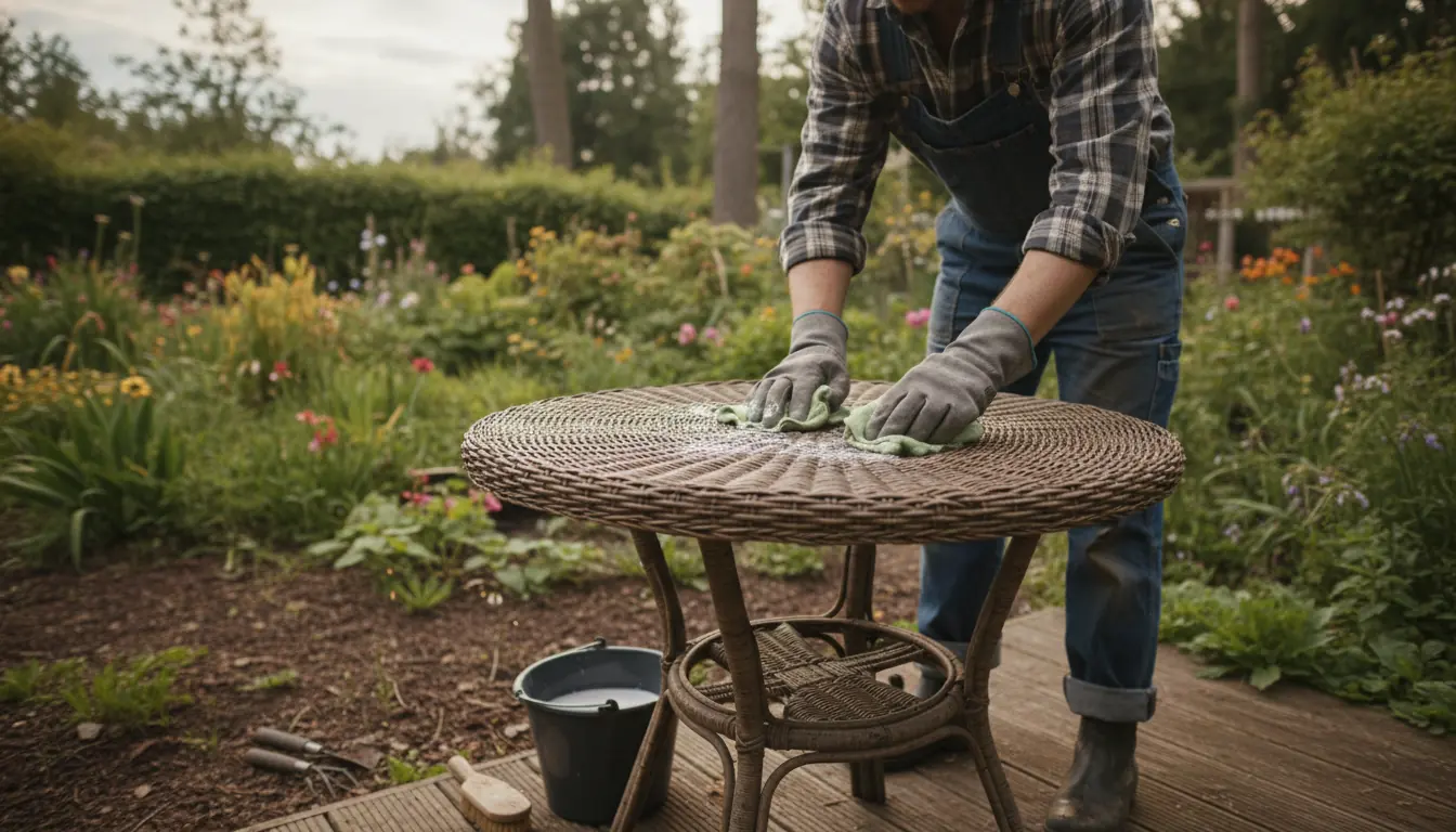 cleaning-rattan-table